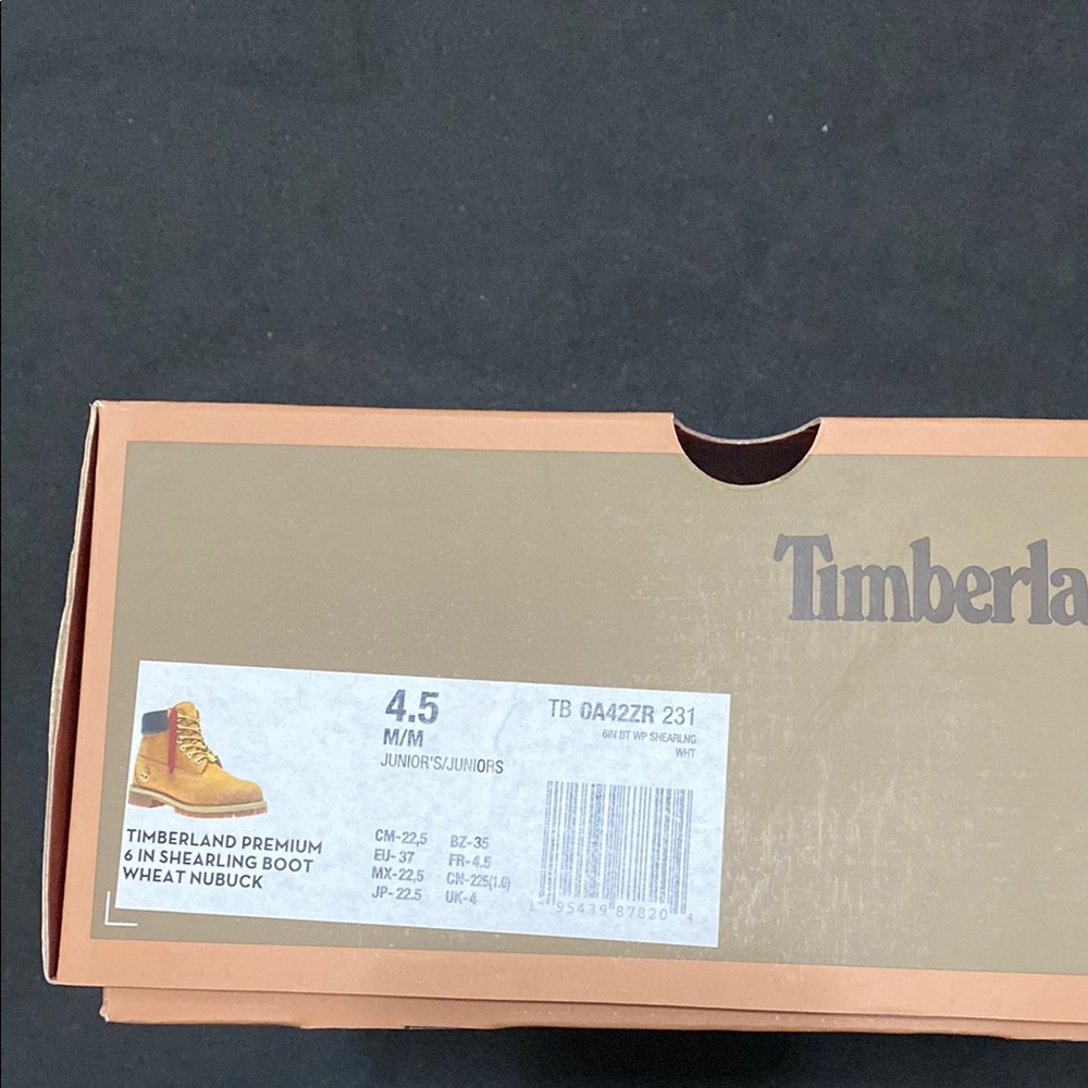 Timberland Wheat Nubuck Shearling Boots Exclusive Release Size 4.5 Junior